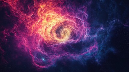 Naklejka premium Vibrant Cosmic Swirl of Colorful Nebula in Outer Space