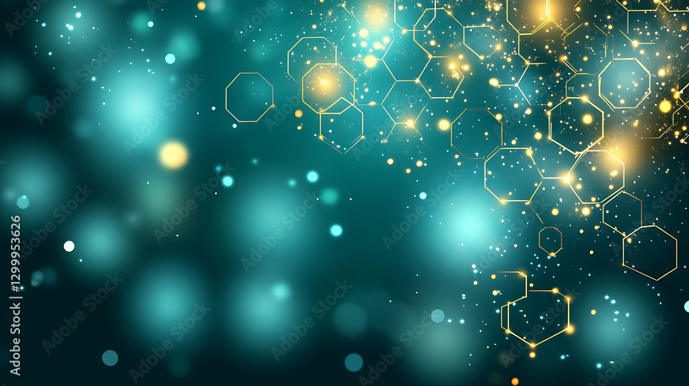 Aufkleber abstract hexagon network digital science background