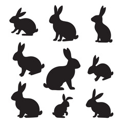 rabbit silhouette vector