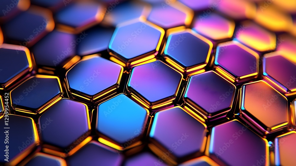 Poster abstract hexagon pattern colorful geometric design