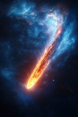 Obraz premium Comet illuminates distant exoplanet with vibrant colors in cosmic display