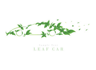 青葉で描かれた自動車(スポーツカー)｜エコロジーアートシリーズ