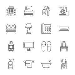 A set of icons for a hotel room