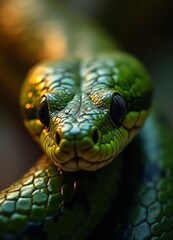 Fototapeta premium Green pit viper snake