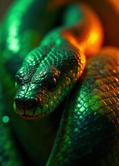 Fototapeta premium Green pit viper snake