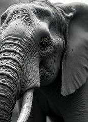 Close up of a large African Elephant 