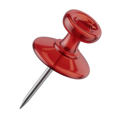 A sharp red plastic pushpin for office notes