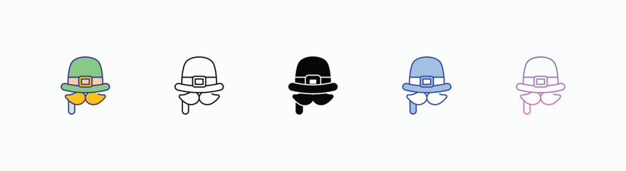 Patrick Pop icons set in different style vector stock 