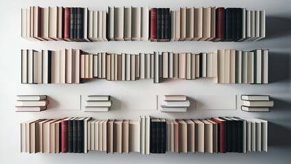 Fototapeta premium Books Arranged correctly isolated on white background ai