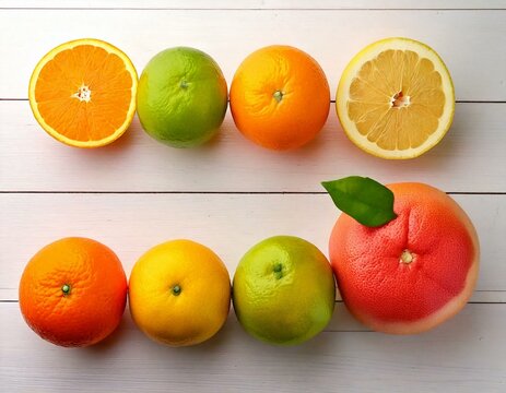 A collection of a tropical exotic citrus fruit