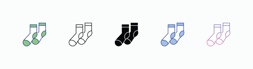 Socks  icons set in different style vector stock 
