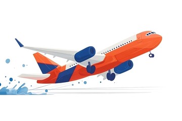 travel, aeroplane, aviation, flying, airplane, transport, air, sky, flight, jet, journey, passenger, plane, wing, aircraft, airline, commercial, business, illustration, horizontal, isolated