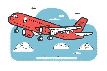 travel, aeroplane, aviation, flying, airplane, transport, air, sky, flight, jet, journey, passenger, plane, wing, aircraft, airline, commercial, business, illustration, horizontal, isolated