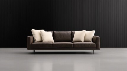 Stylish couch arrangement modern living room furniture design minimalist space front view
