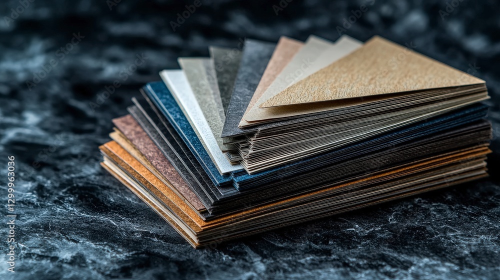 Poster textured paper samples showcase neutral tones photography studio environment close-up view design co