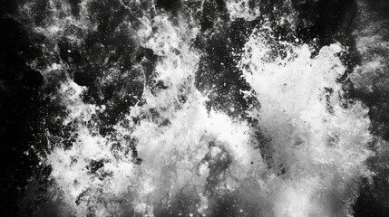 Tumultuous Waves Crashing Against Gloomy Shoreline