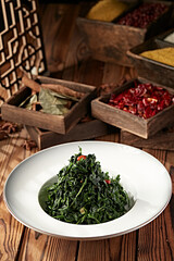 Cold wild vegetables shepherd's purse