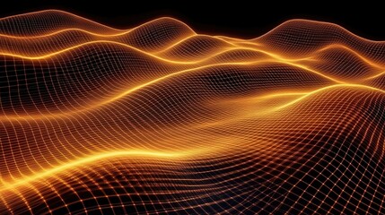 Rippling spacetime waves with glowing energy lines, revealing intricate gravitational patterns in the cosmos.