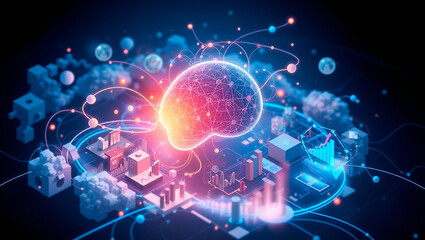 Intelligent pharma analytics powered AI visualized in a detailed vector showing how artificial intelligence analyzes clinical data and market trends to guide drug development 