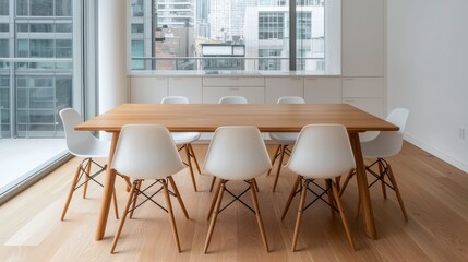 Modern Conference Room with Minimalist Design and Natural Light