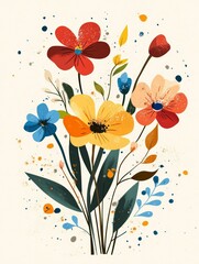 Vibrant Floral Bouquet: A Celebration of Color and Nature's Beauty