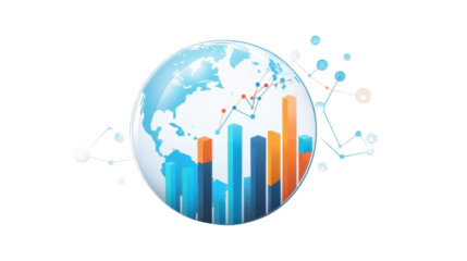 stock market chart isolated on white background