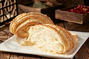 Roasted Sesame Flower Rolls