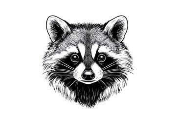 Fototapeta premium Simple drawing of a raccoon.