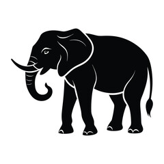 elephant silhouette isolated on white background