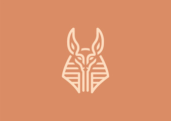 Obraz premium Anubis Head Logo – The jackal-headed god Anubis, representing the afterlife, protection, and Egyptian mythology.