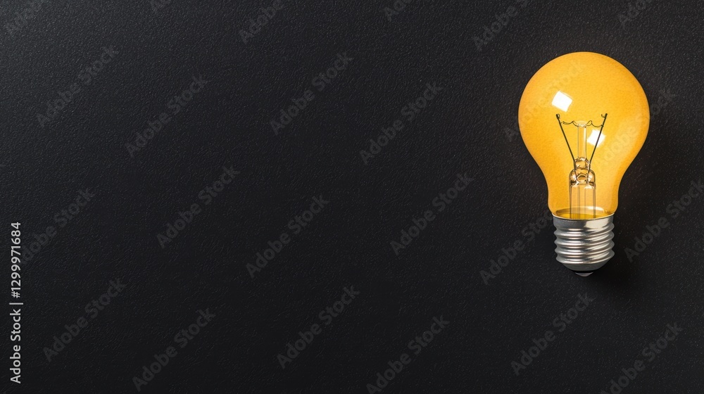 Poster a minimalist composition with a single lightbulb illuminating a dark space, symbolizing the power of
