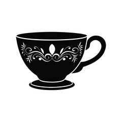 cup silhouette isolated on white background