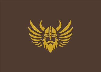 Winged Viking Helmet Logo – A Viking helmet adorned with wings, representing speed, valor, and mythology.