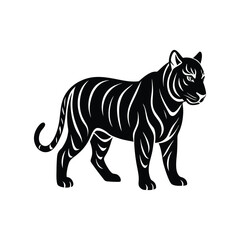 tiger silhouette isolated on white background