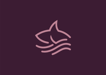 Line Art Shark Logo – A streamlined shark design with fluid lines, representing speed, dominance, and the deep sea.