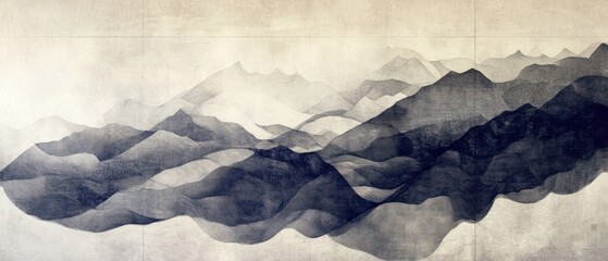 Serene mountain landscape abstract art modern decor indoor space minimalist view tranquility concept