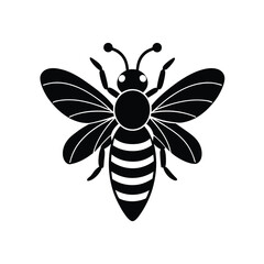 bee silhouette isolated on white background