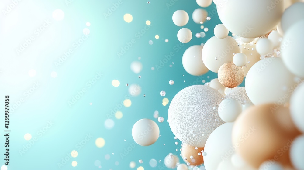 Aufkleber abstract composition of oil bubbles on a frosted glass background, creating a diffused and dreamlike