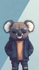 Fototapeta premium Koala in windbreaker urban style