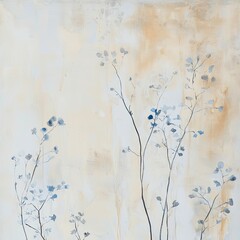 Abstract muted colors florals painting poster decoration