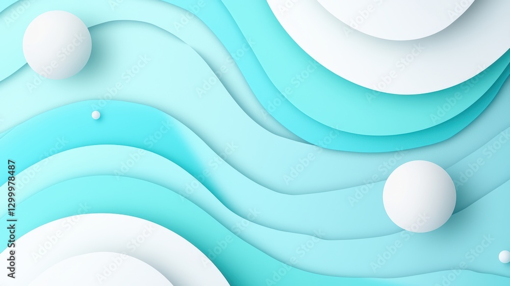 Poster a calming and serene gradient flowing from turquoise to deep blue, creating a sense of tranquility a