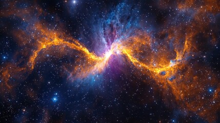 Stunning Cosmic Nebula with Vibrant Colors in Deep Space Scene