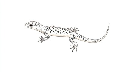 Fototapeta premium Detailed illustration of a lizard with distinctive spots, showcasing its anatomy and posture