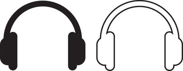 Headphone icon set. Headvector icon symbols