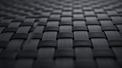 Obraz premium Close-Up of Textured Black Woven Material for Background Use