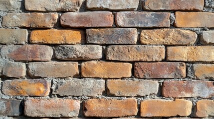 Obraz premium Stretcher bond brick wall highlighting texture and color variations in HD