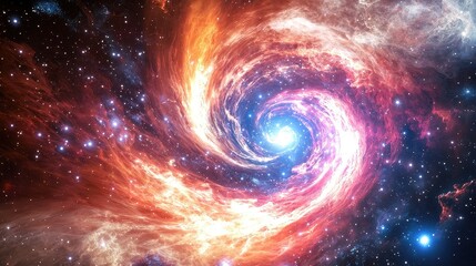 Vibrant Cosmic Swirl of Stars and Colors in Deep Space Galaxy