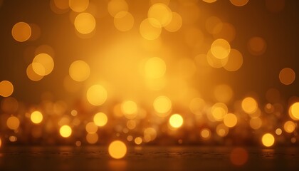 Abstract golden bokeh lights creating a warm atmosphere.