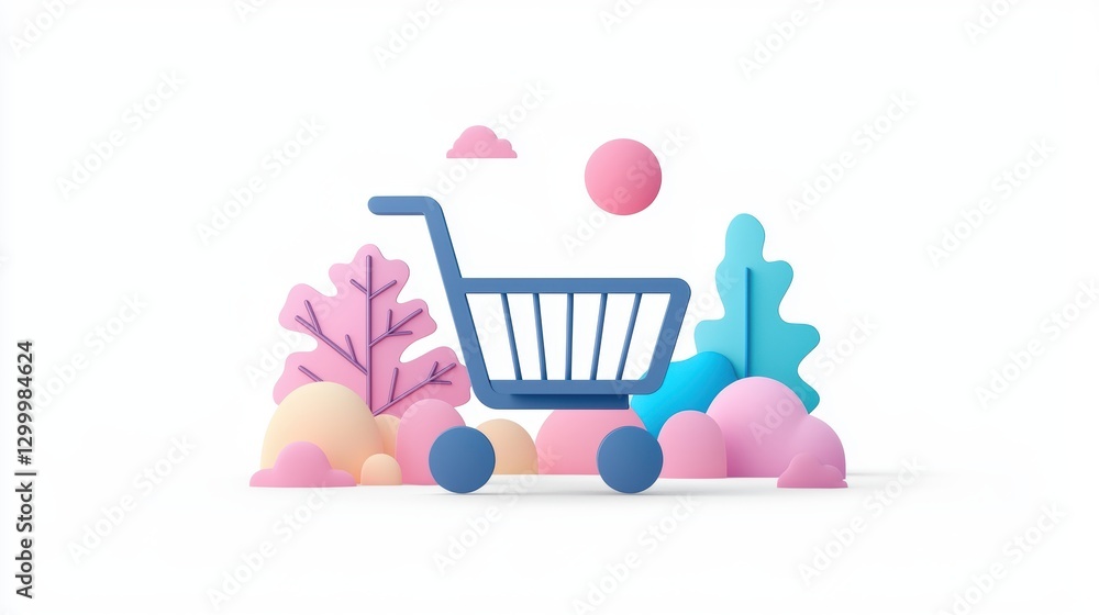 Poster an empty shopping cart icon with a slightly faded or grayed out appearance, indicating that the cart