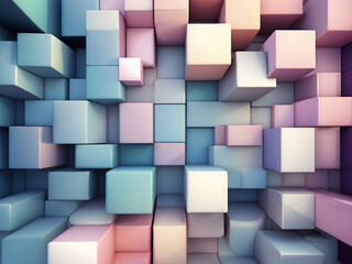 abstract background of colorful cubes, dynamic geometric background with squares